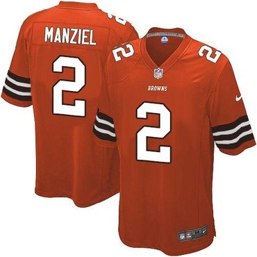 2014 NFL Draft Cleveland Browns #2 Johnny Manziel Orange NFL Game Jersey