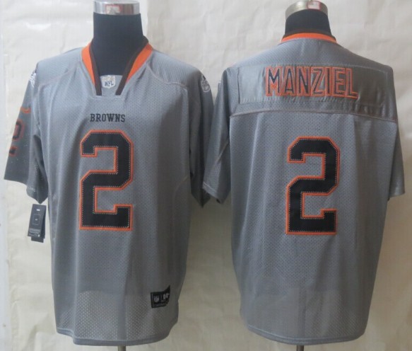 2014 Nike Cleveland Browns 2 Manziel Lights Out Grey Elite Jerseys