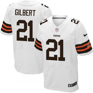 NEW Browns #21 Justin Gilbert White Men's Stitched NFL Elite Jersey