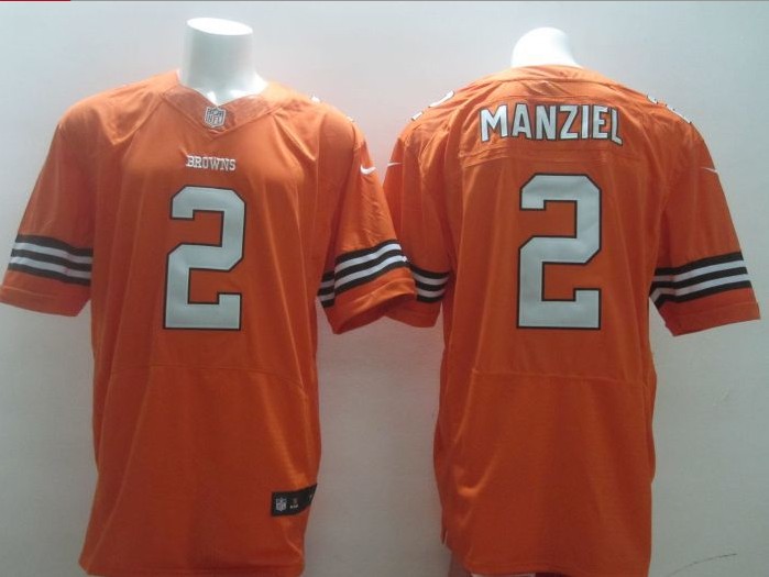 2014 NFL Draft Cleveland Browns #2 Johnny Manziel orange Team Color NFL Elite Jerseys