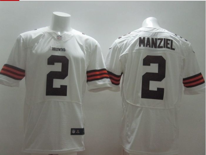 2014 NFL Draft Cleveland Browns #2 Johnny Manziel White Team Color NFL Elite Jerseys