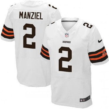 2014 NFL Draft Cleveland Browns #2 Johnny Manziel White NFL Elite Jersey