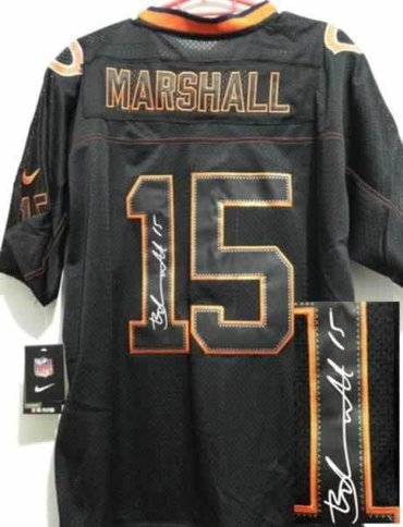 NEW Signed Elite Chicago Bears 15 Brandon Marshall Lights out Black