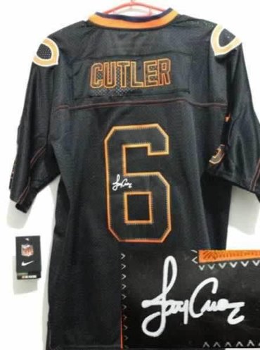 NEW Signed Elite Chicago Bears 6 Jay Cutler Lights out Black