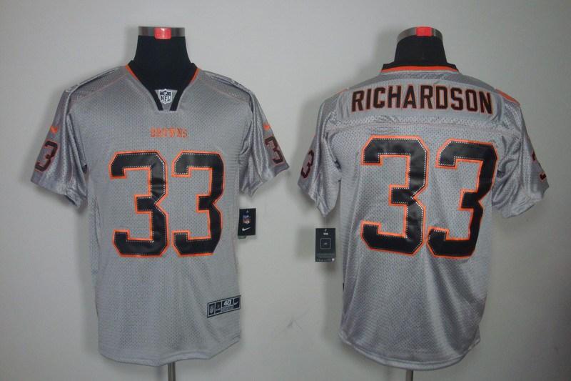 NEW NFL Cleveland Browns 33 Trent Richardson Lights Out Grey Jerseys(Elite)