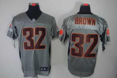 2012 NEW NFL Cleveland Browns 32 Jim Brown Grey Shadow Jerseys