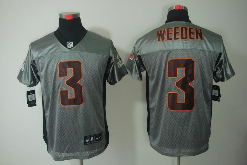 2012 NEW NFL Cleveland Browns 3 Brandon Weeden Grey Shadow Jerseys