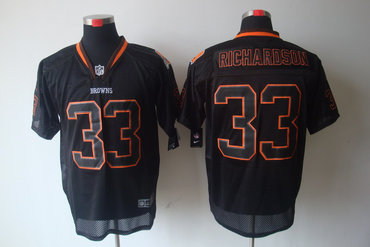 2012 NEW NFL Cleveland Browns 33 Trent Richardson Lights Out Black Elite Jerseys