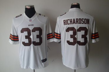 2012 NEW NFL Cleveland Browns 33 Trent Richardson White jerseys (Limited)