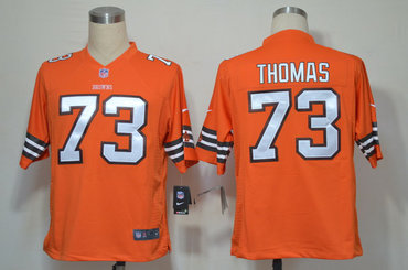 2012 NEW NFL Cleveland Browns 73 Joe Thomas Orange Jerseys (Game)