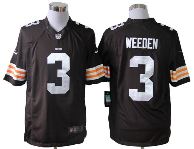 2012 NEW NFL Cleveland Browns 3 Brandon Weeden Brown Jerseys (Limited)