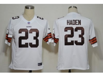 2012 NEW nfl cleveland browns 23 joe haden white jerseys (game)