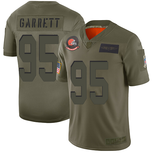 Browns #95 Myles Garrett Camo Men's Stitched Football Limited 2019 Salute To Service Jersey