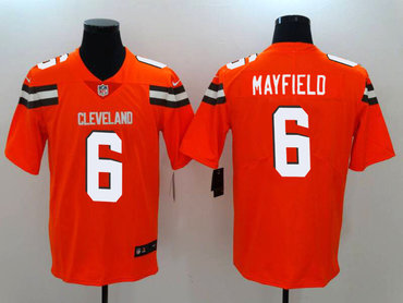 Nike Browns 6 Baker Mayfield Orange Vapor Untouchable Limited Jersey