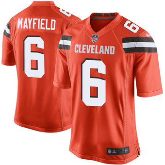 Men's Cleveland Browns Baker Mayfield Nike Orange 2018 NFL Elite Jersey