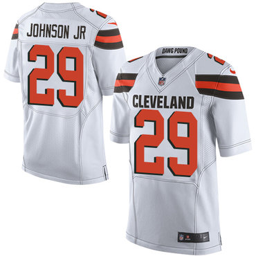 Nike Browns #29 Duke Johnson Jr White Men's Stitched NFL New Elite Jersey