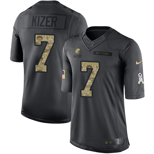 Nike Browns #7 DeShone Kizer Black Men's Stitched NFL Limited 2016 Salute to Service Jersey