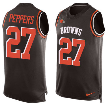 Nike Browns #27 Jabrill Peppers Brown Team Color Men's Stitched NFL Limited Tank Top Jersey