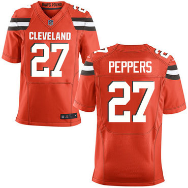 Nike Browns #27 Jabrill Peppers Orange Alternate Men's Stitched NFL New Elite Jersey