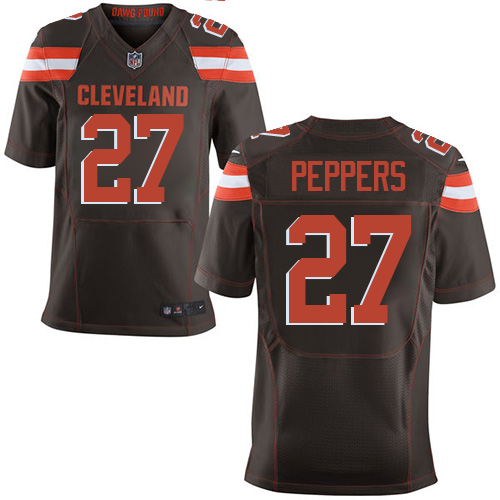 Nike Browns #27 Jabrill Peppers Brown Team Color Men's Stitched NFL New Elite Jersey