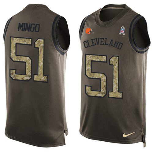 Nike Browns #51 Barkevious Mingo Green Men's Stitched NFL Limited Salute To Service Tank Top Jersey