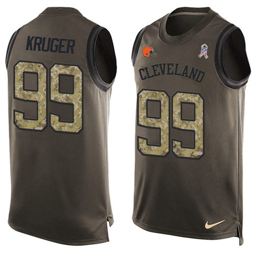 Nike Browns #99 Paul Kruger Green Men's Stitched NFL Limited Salute To Service Tank Top Jersey