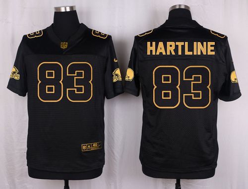 Nike Browns #83 Brian Hartline Black Men's Stitched NFL Elite Pro Line Gold Collection Jersey