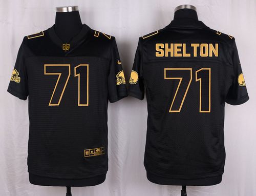 Nike Browns #71 Danny Shelton Black Men's Stitched NFL Elite Pro Line Gold Collection Jersey