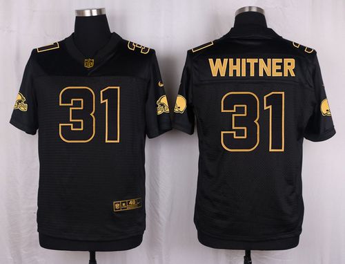 Nike Browns #31 Donte Whitner Black Men's Stitched NFL Elite Pro Line Gold Collection Jersey