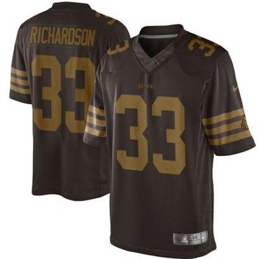 NEW Trent Richardson Cleveland Browns Drenched Limited Jerseys(Brown)