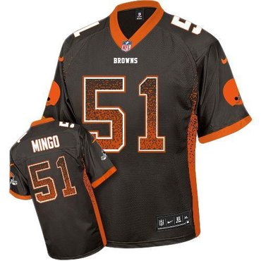 NEW Cleveland Browns #51 Barkevious Mingo Brown Stitched NFL Elite Drift Fashion Jerseys