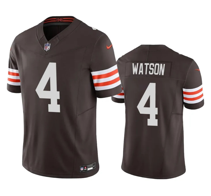 Men's Cleveland Browns #4 Deshaun Watson Brown 2023 F.U.S.E. Vapor Untouchable Limited Stitched Jersey