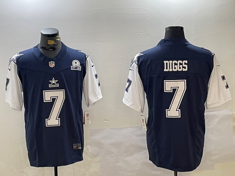 Men's Dallas Cowboys #7 Trevon Diggs Navy 2023 F.U.S.E. With 1960 Patch Vapor Limited Stitched Football Jersey 1