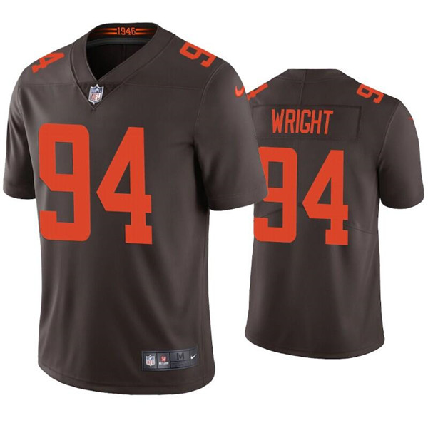 Men's Cleveland Browns #94 Alex Wright Brown Vapor Untouchable Limited Stitched Jerseys