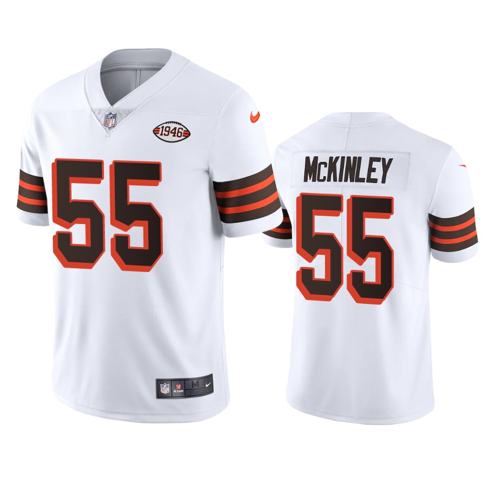 Cleveland Browns #55 Takkarist Mckinley Nike 1946 Collection Alternate Vapor Limited NFL Jersey - White