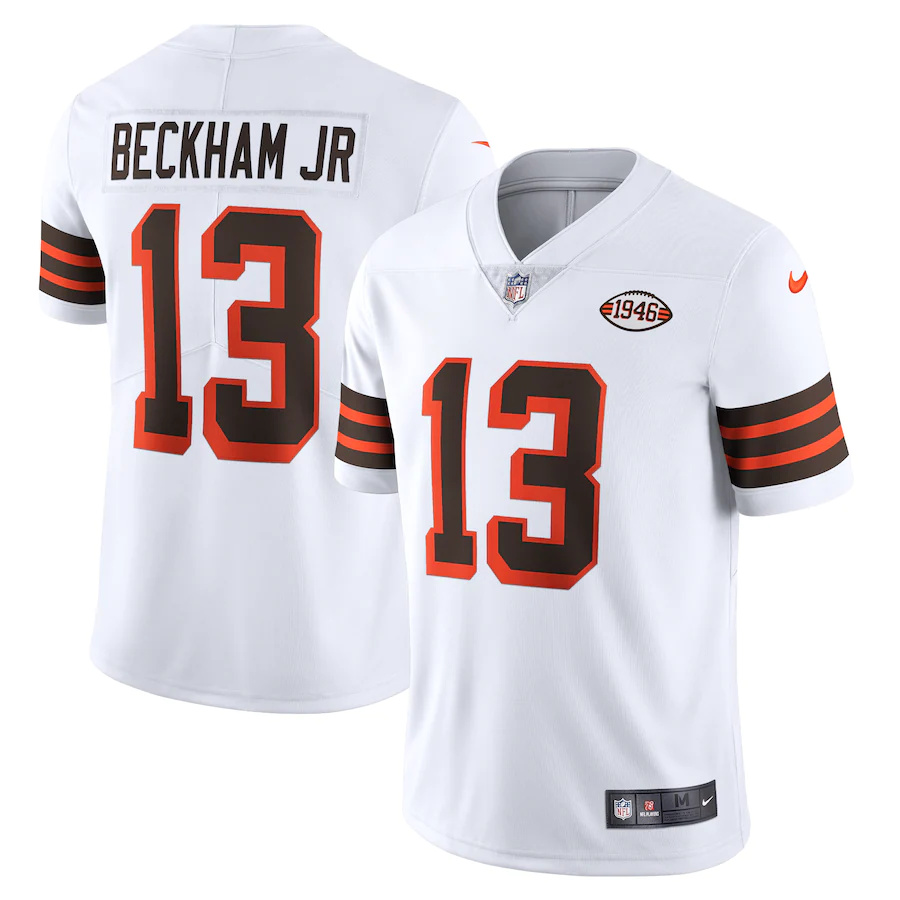 Cleveland Browns #13 Odell Beckham Jr. Nike 1946 Collection Alternate Vapor Limited NFL Jersey - White