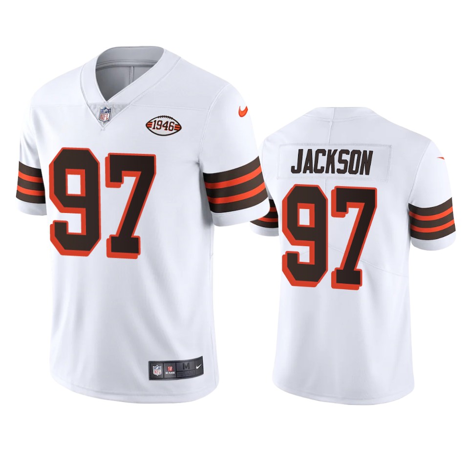 Cleveland Browns #97 Malik Jackson Nike 1946 Collection Alternate Vapor Limited NFL Jersey - White