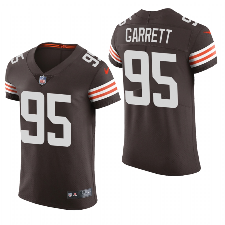 Cleveland Browns #95 Myles Garrett Nike Men's Brwon Team Color Men's Stitched NFL 2020 Vapor Untouchable Elite Jersey