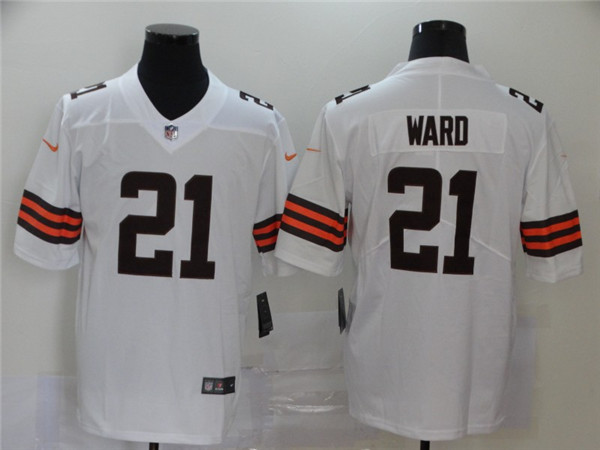 Nike Browns 21 Denzel Ward White 2020 New Vapor Untouchable Limited Jersey