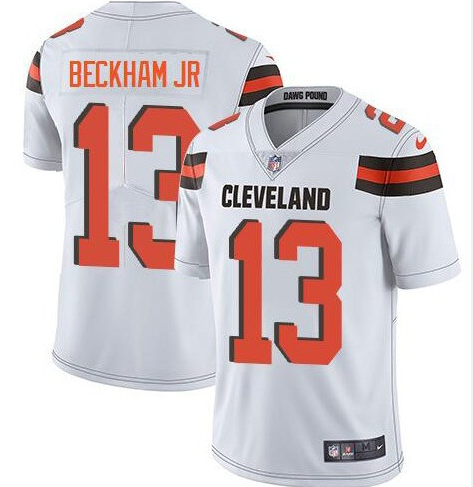 Mens Cleveland Browns #13 Odell Beckham Jr White Vapor Limited Jersey