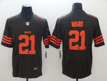 Nike Browns 21 T.J. Ward Brown Color Rush Limited Jerseys