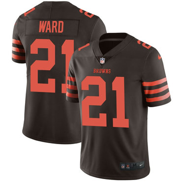 Nike Browns 21 T.J. Ward Brown Color Rush Limited Jersey