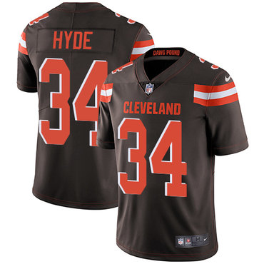 Nike Browns #34 Carlos Hyde Brown Team Color Men's Stitched NFL Vapor Untouchable Limited Jersey