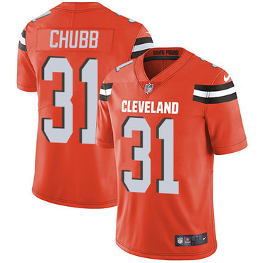 Nike Browns #31 Nick Chubb Orange Alternate Men's Stitched NFL Vapor Untouchable Limited Jersey