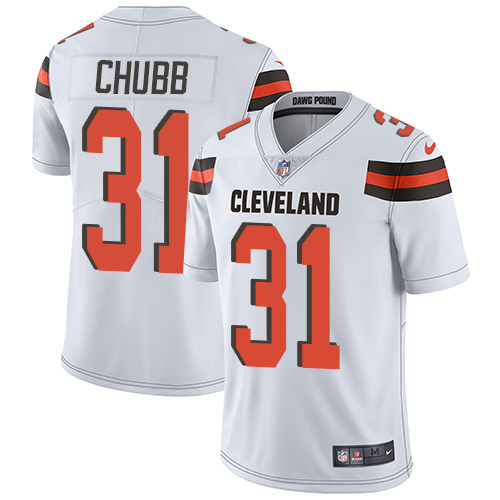 Nike Browns #31 Nick Chubb White Men's Stitched NFL Vapor Untouchable Limited Jersey