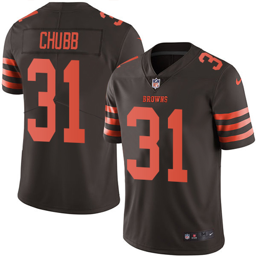 Nike Browns #31 Nick Chubb Brown Men's Stitched NFL Limited Rush Jersey