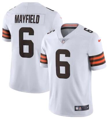 Nike Browns 6 Baker Mayfield White 2020 New Vapor Untouchable Limited Jersey