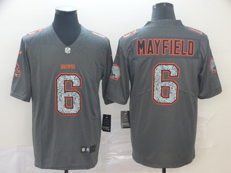 Browns 6 Baker Mayfield Gray Camo Vapor Untouchable Limited Jersey