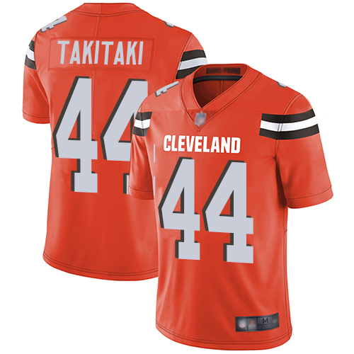 Browns #44 Sione Takitaki Orange Alternate Men's Stitched Football Vapor Untouchable Limited Jersey