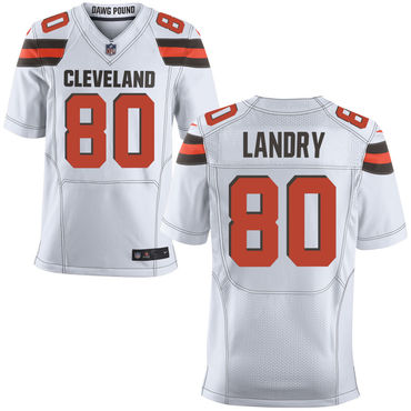 Nike Browns 80 Jarvis Landry White Elite Jersey